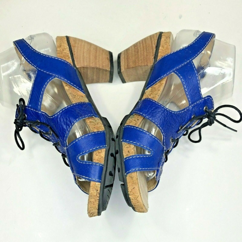 WOLKY Blue Leather Lace-up Sandals EUR 41 10-10.5 - Picture 5 of 8